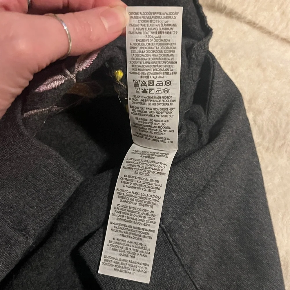 Boden Bird Embroidered Gray Sweater Small - Picture 9 of 16